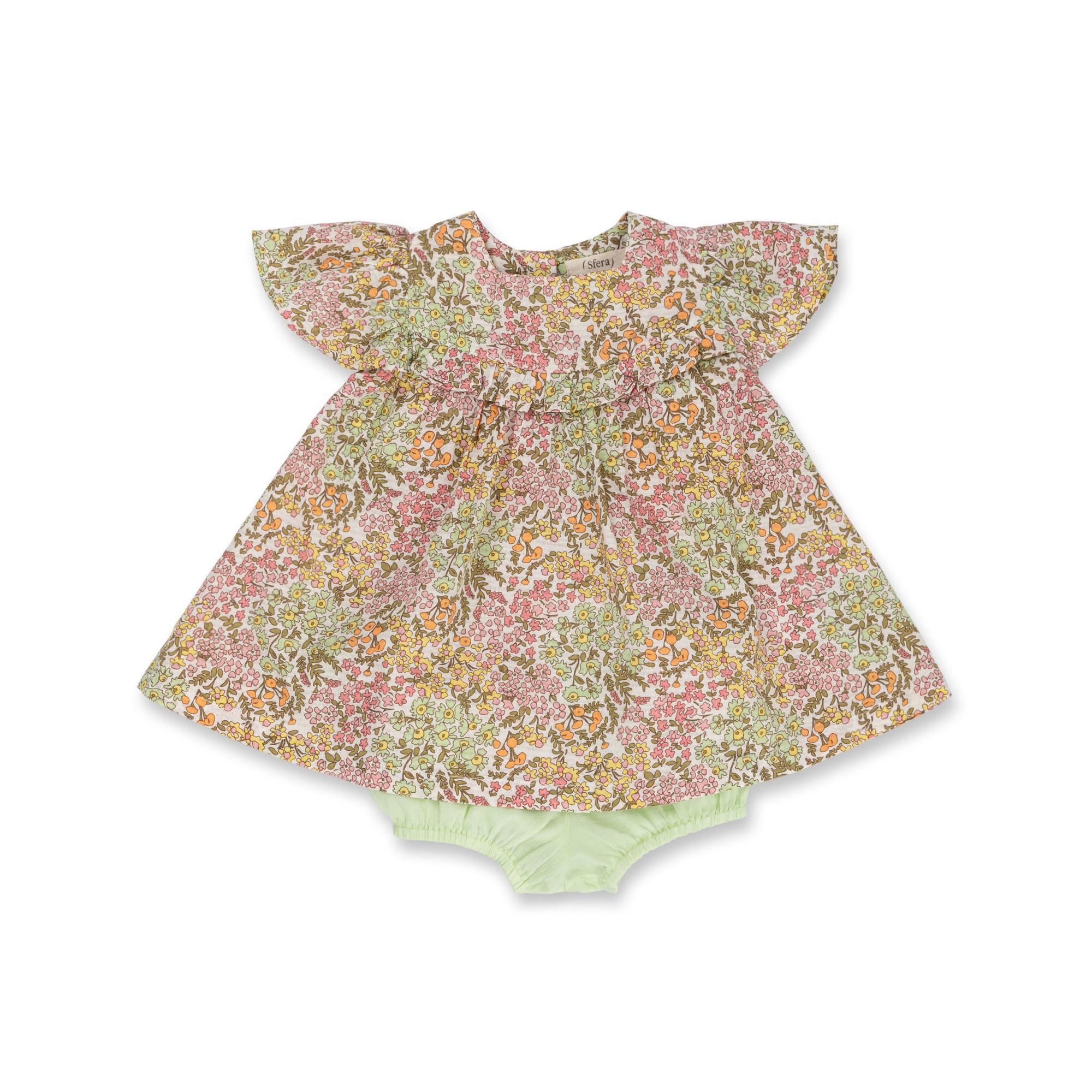 Image of Set: Kleid & Pluderhose Unisex Hellgrün 74-80