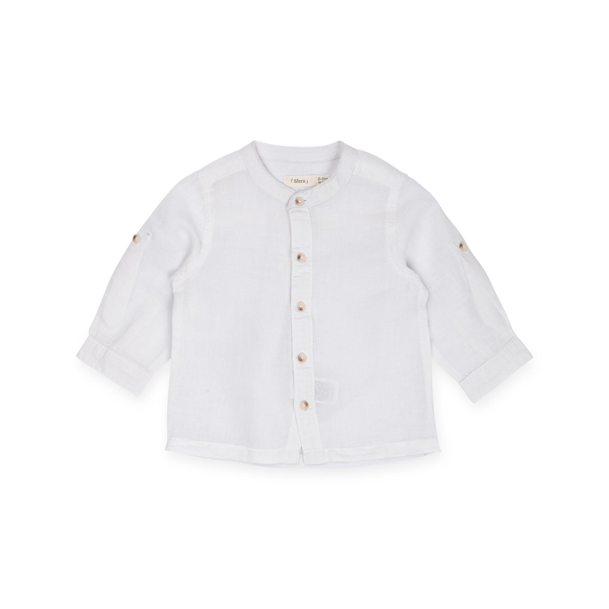 Image of T-shirt, Langarm Unisex Weiss 74-80