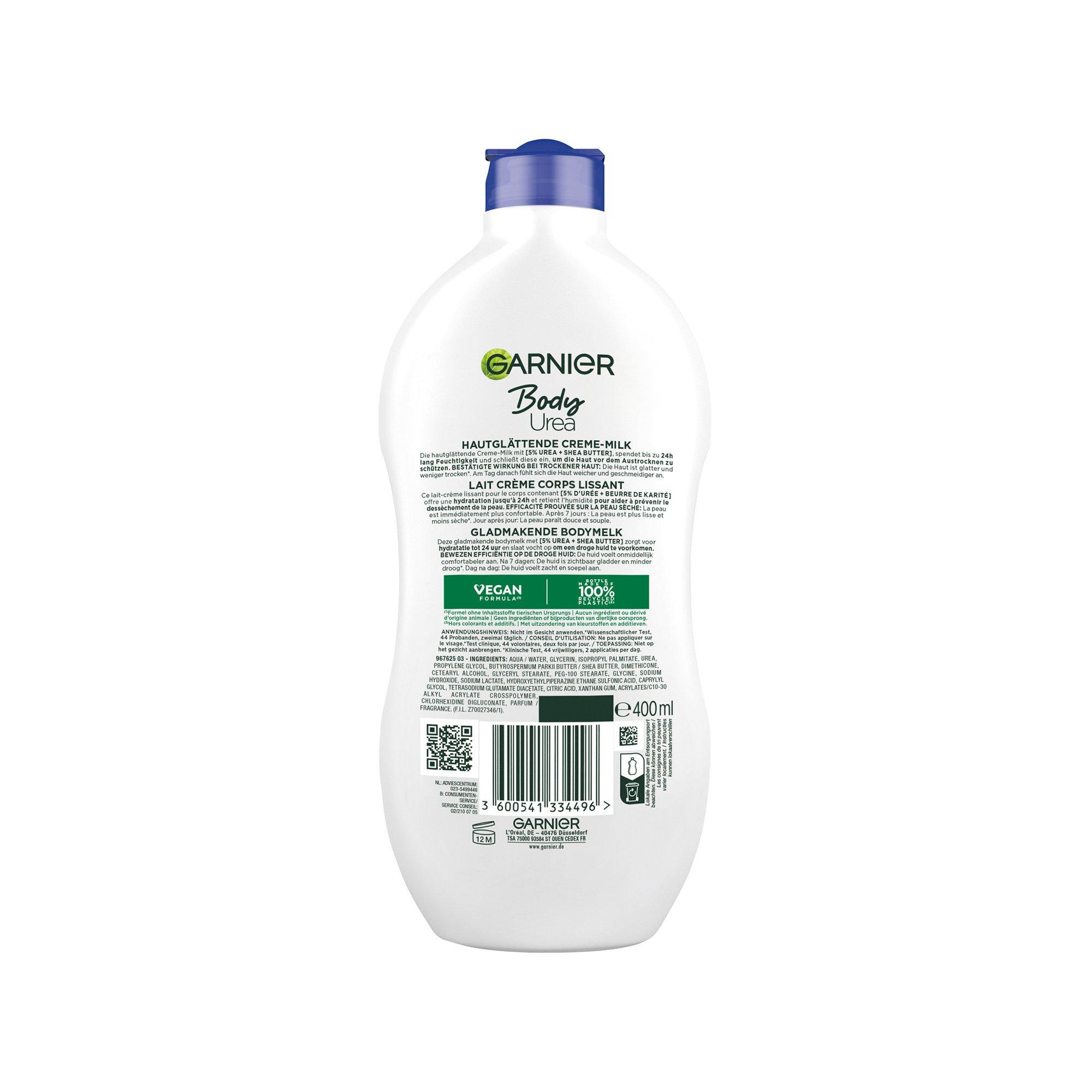 GARNIER  Body Urea 24H Lait crème lissant pour la peau 