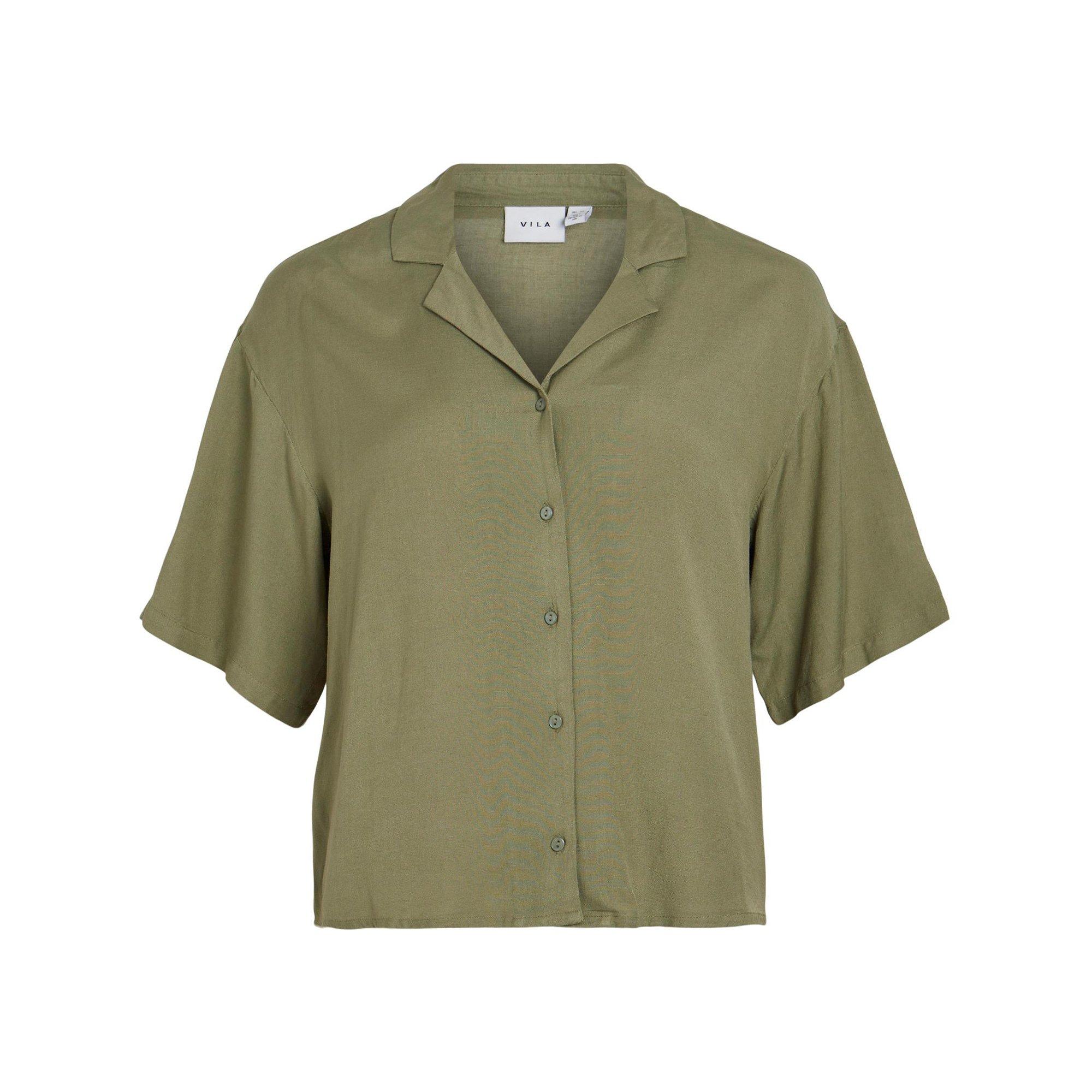 Image of Bluse, Kurzarm Damen Olivegrün 36