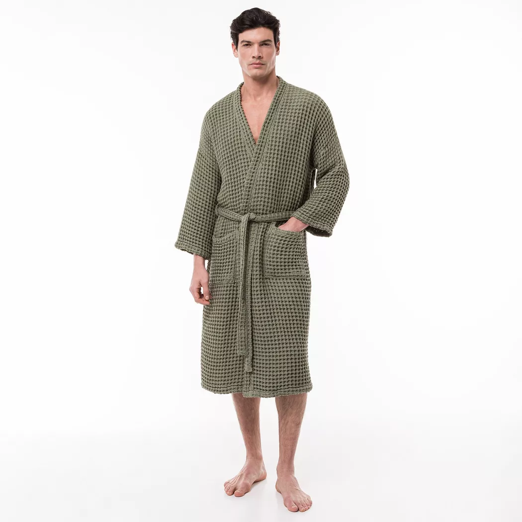 Manor - Bademantel, unisex, für Damen, Olivegrün, Größe L/XL