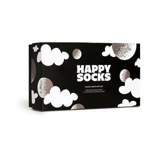 Happy Socks 3-Pack Black And White Socks Gift Set Lot de 3 paires de chaussettes, hauteur mollet 