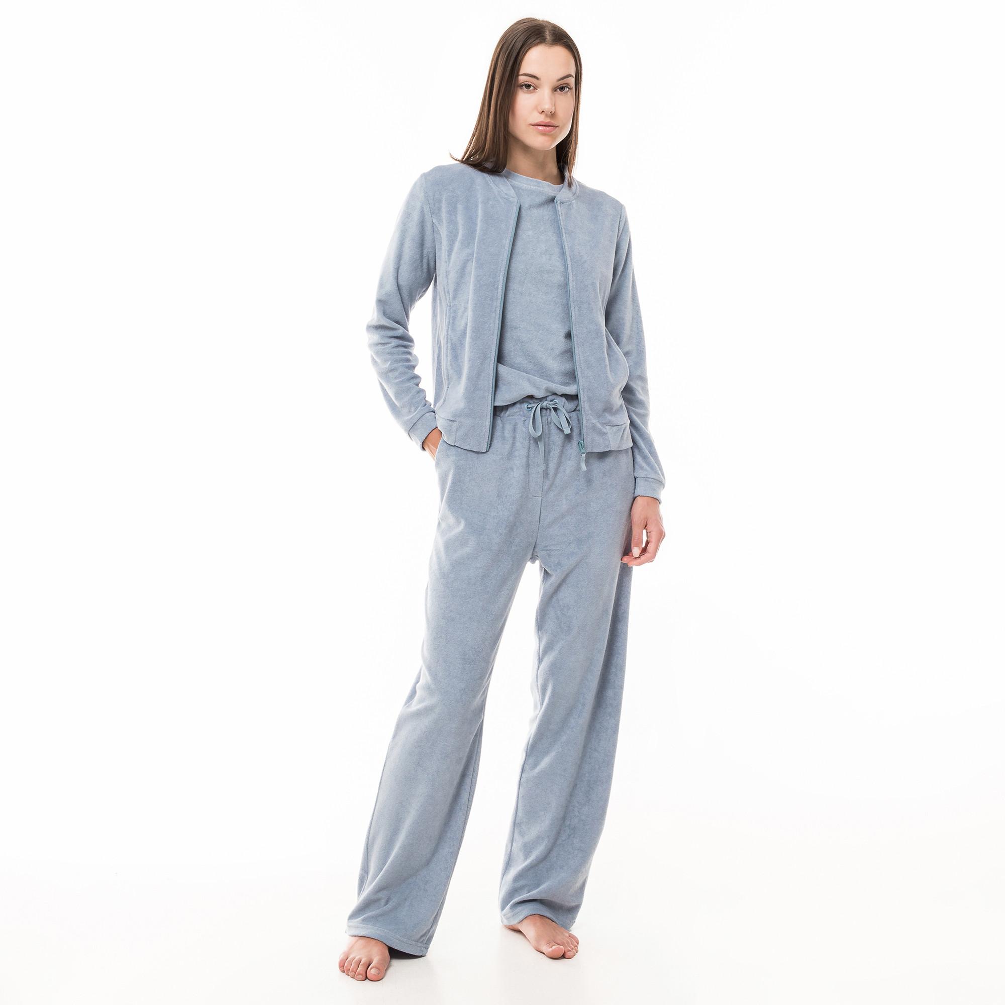 Image of Pyjama Oberteil, Kurzarm Damen Grau-Blau L