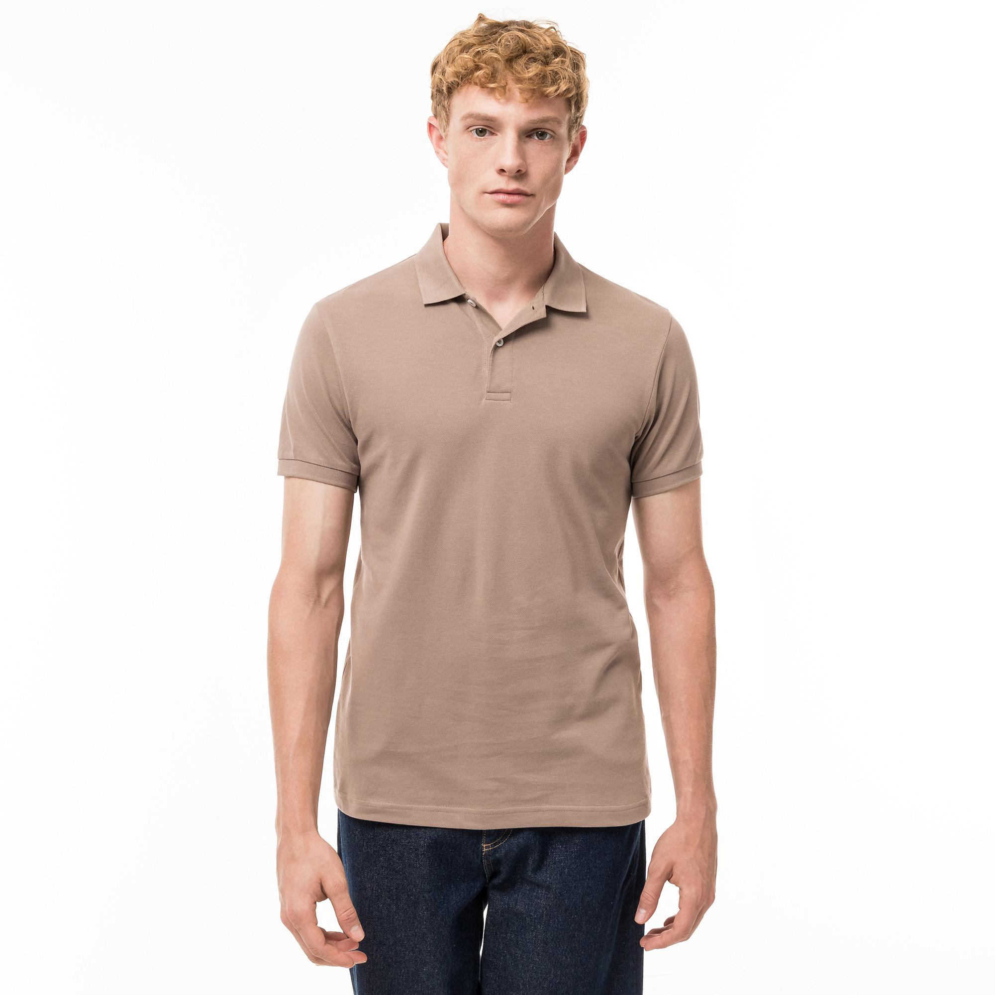 Image of Poloshirt, Kurzarm Herren Taupe L