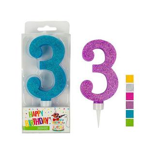 Trendhaus  Birthday bougie 9.5cm, assortiment aléatoire 