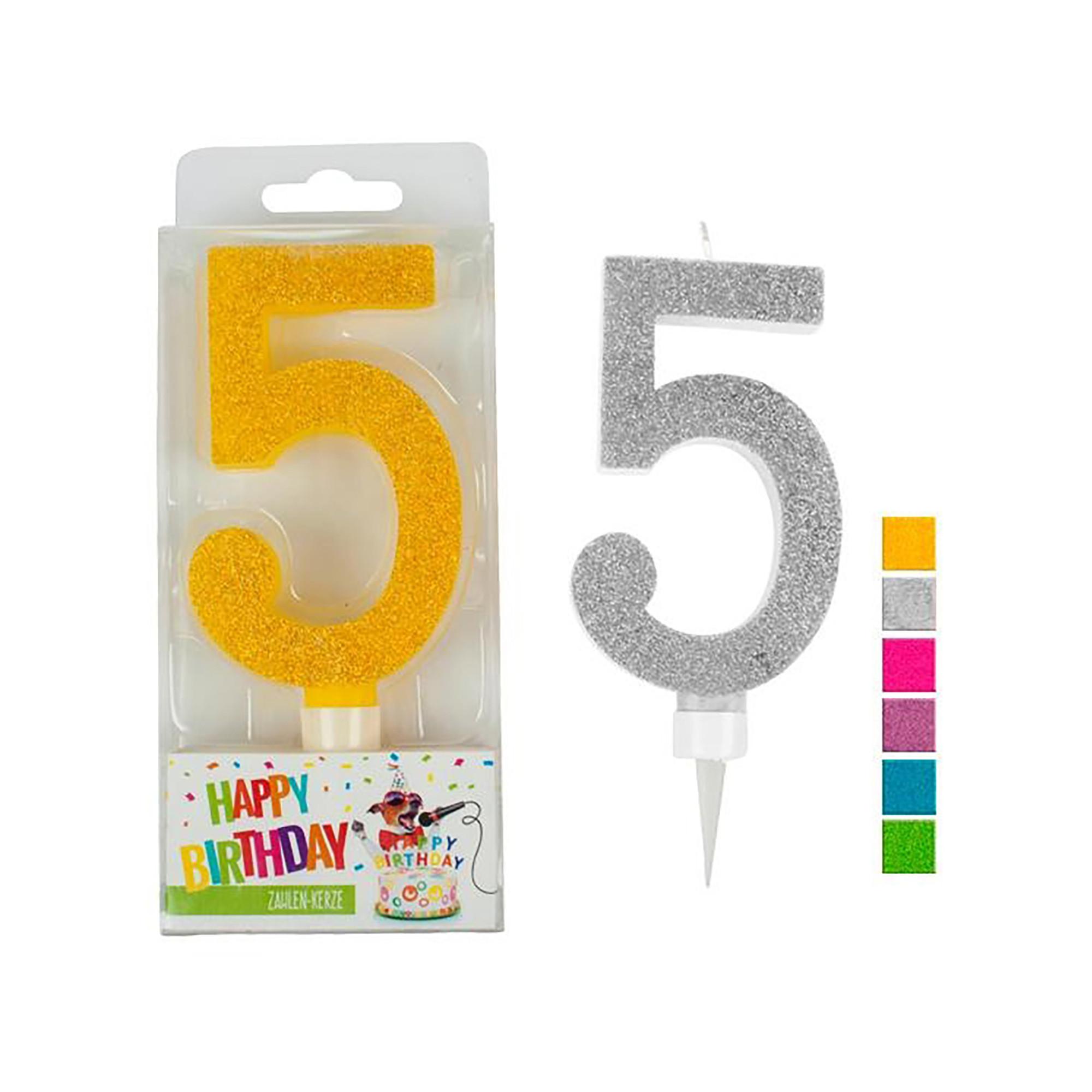 Trendhaus  Birthday bougie 9.5cm, assortiment aléatoire 