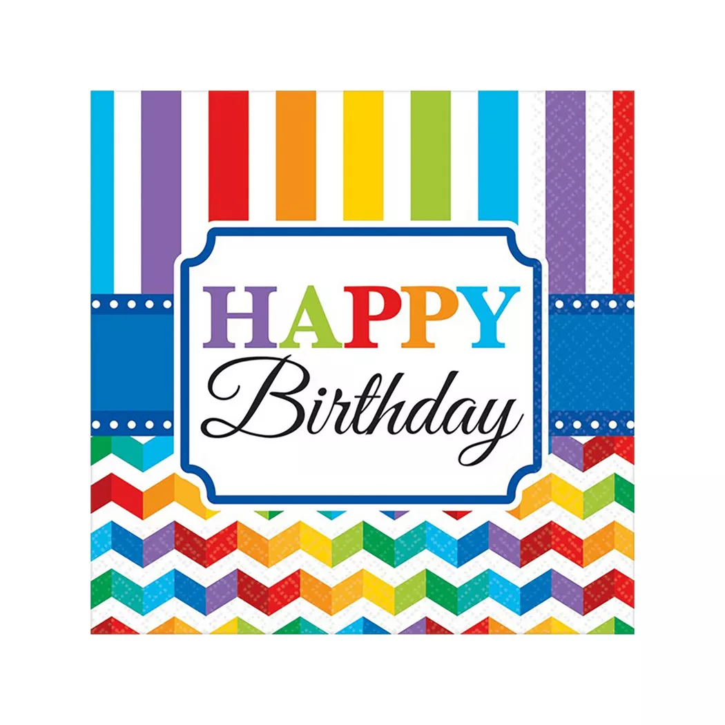 Amscan - 16 Servietten Birthday, Multicolor