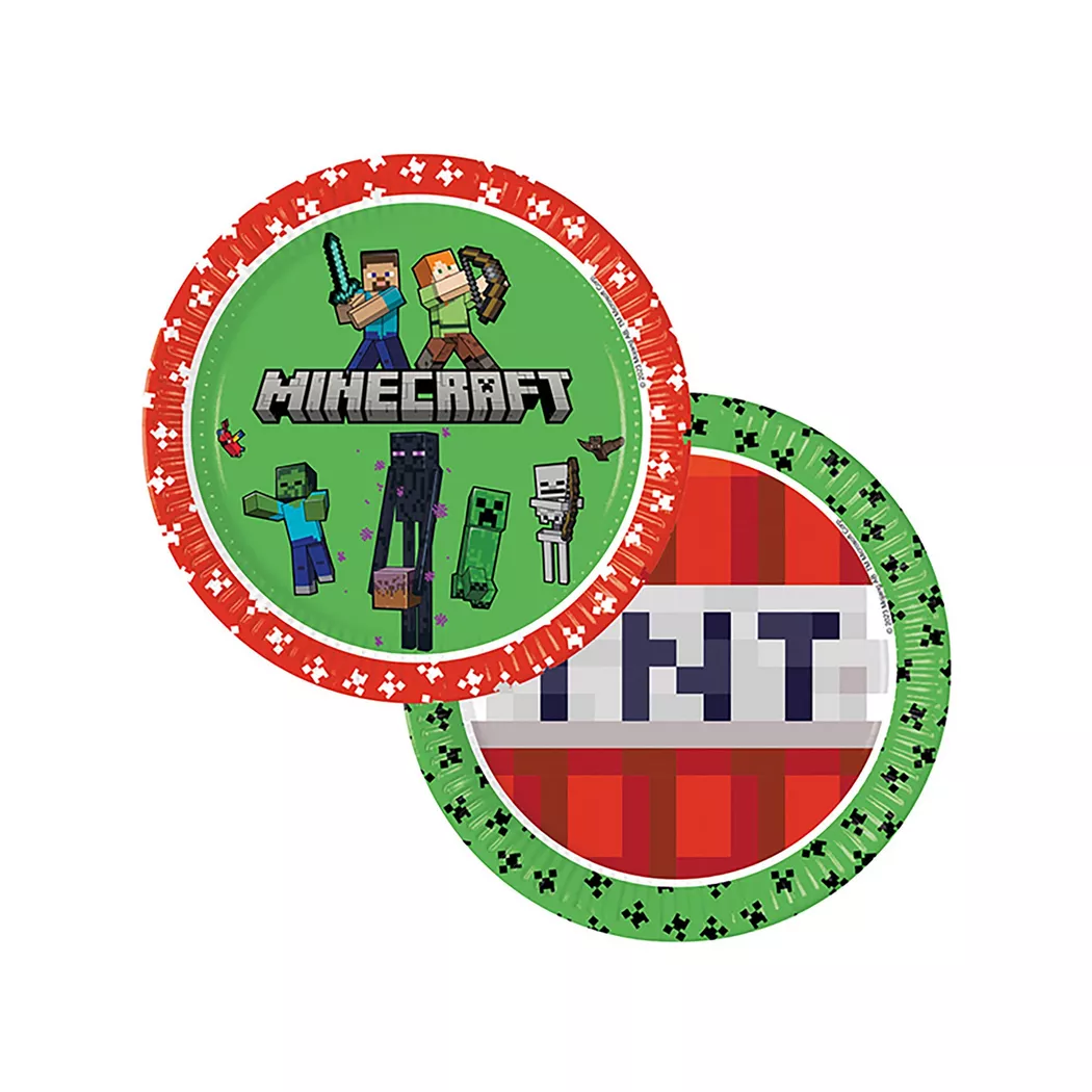 Procos - 8 Teller Minecraft, 23cm, Grün