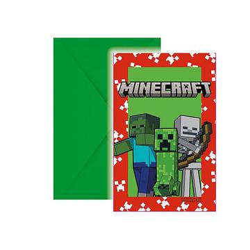6 Einladungskarten Minecraft