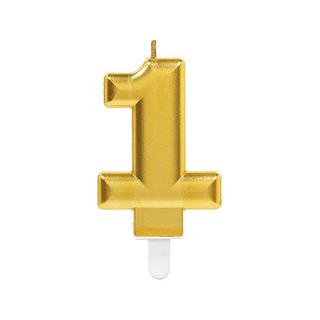 amscan  Zahlenkerze "0" 7 gold 