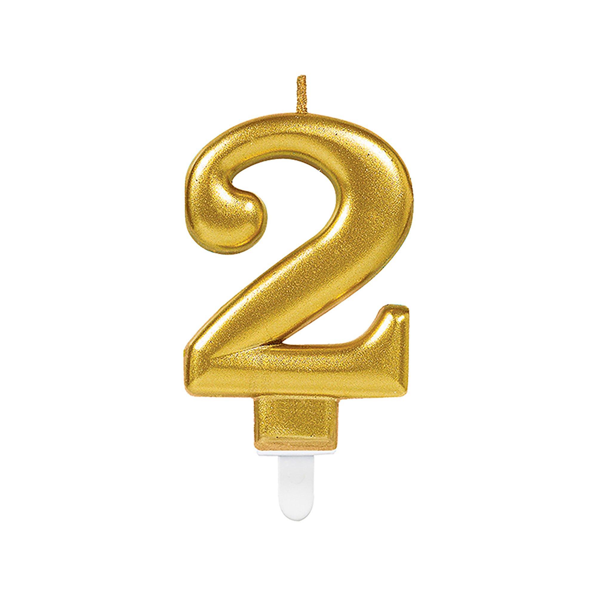 amscan  Bougie chiffre "0" doré 