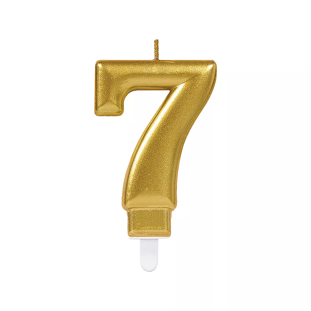 Amscan 0 Number Candle Gold 7.5cm