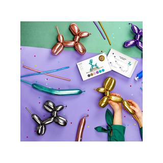 PartyDeco  30 Modellierballons mit Glossy-Effect-Pumpe 