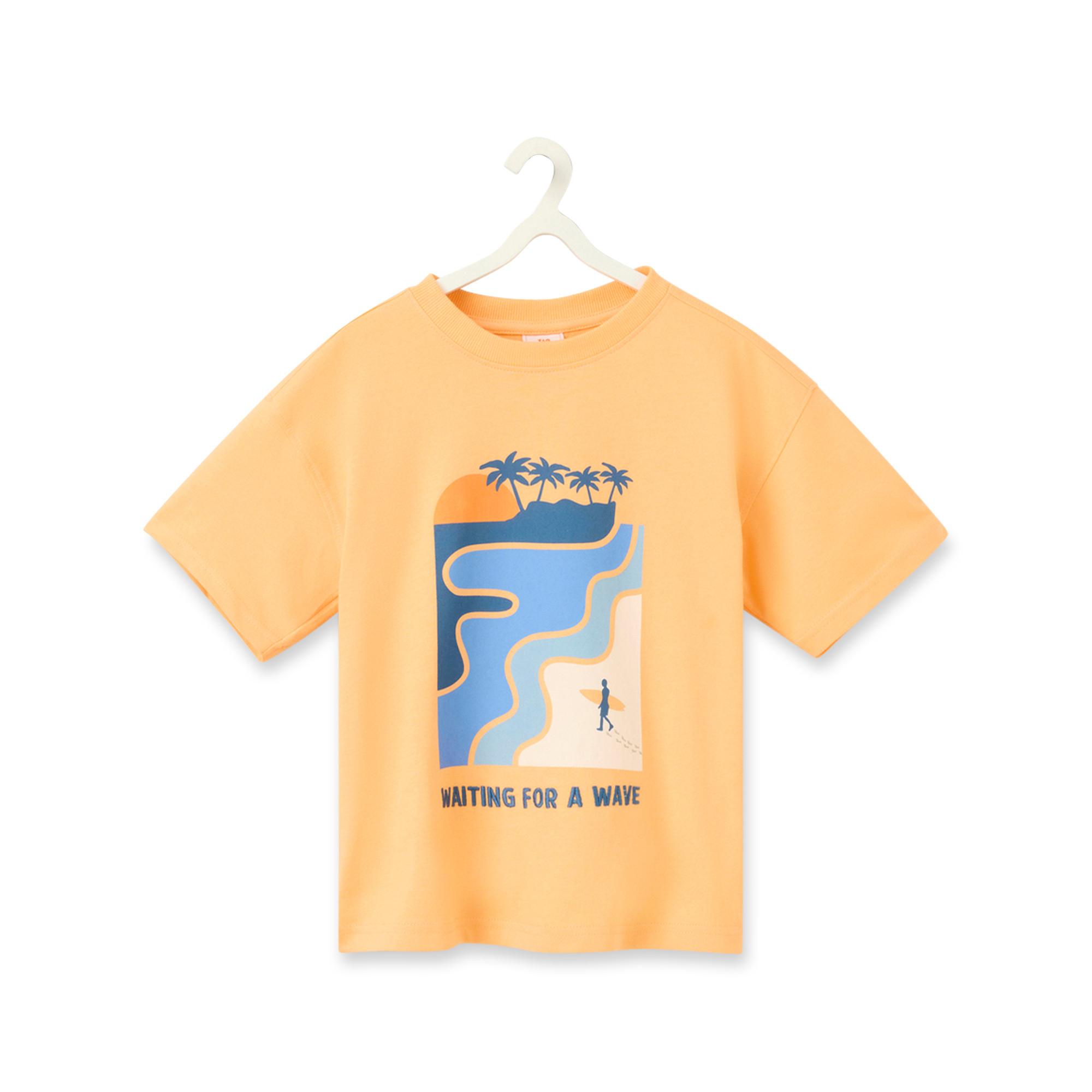 Image of T-shirt, Rundhals, Kurzarm Jungen Hellorange 6A