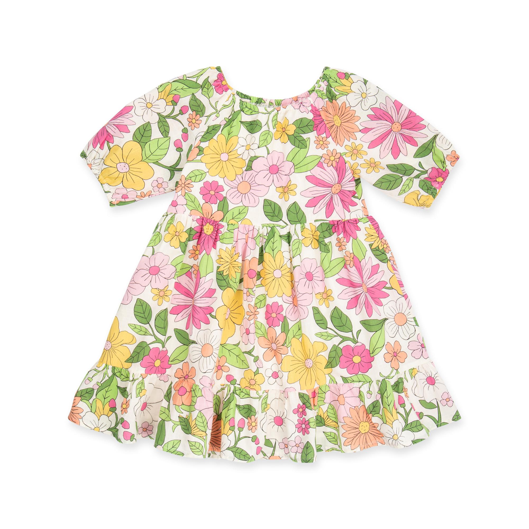 Image of Freizeitkleid, Kurzarm Mädchen Ecru 110-116