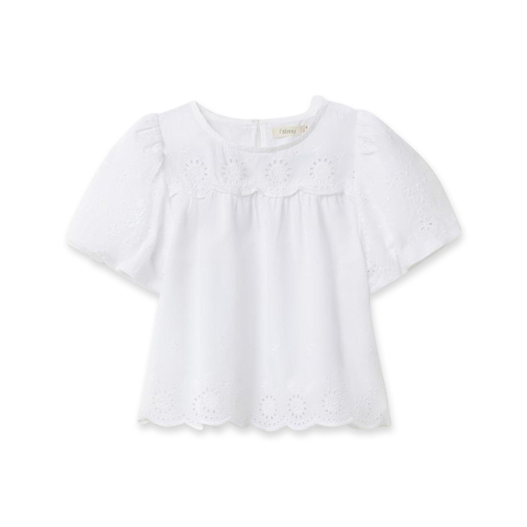 Image of Bluse, Kurzarm Mädchen Ecru 104-110