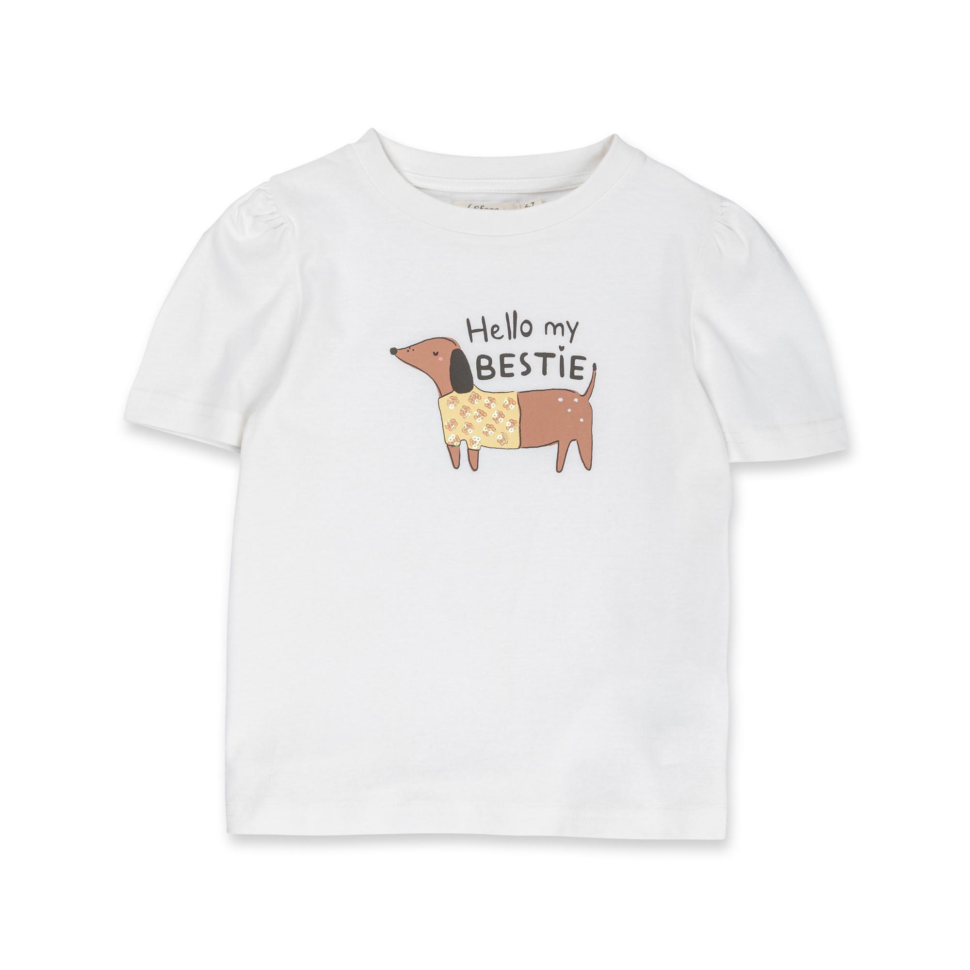 Image of T-shirt, Kurzarm Mädchen Weiss 110-116