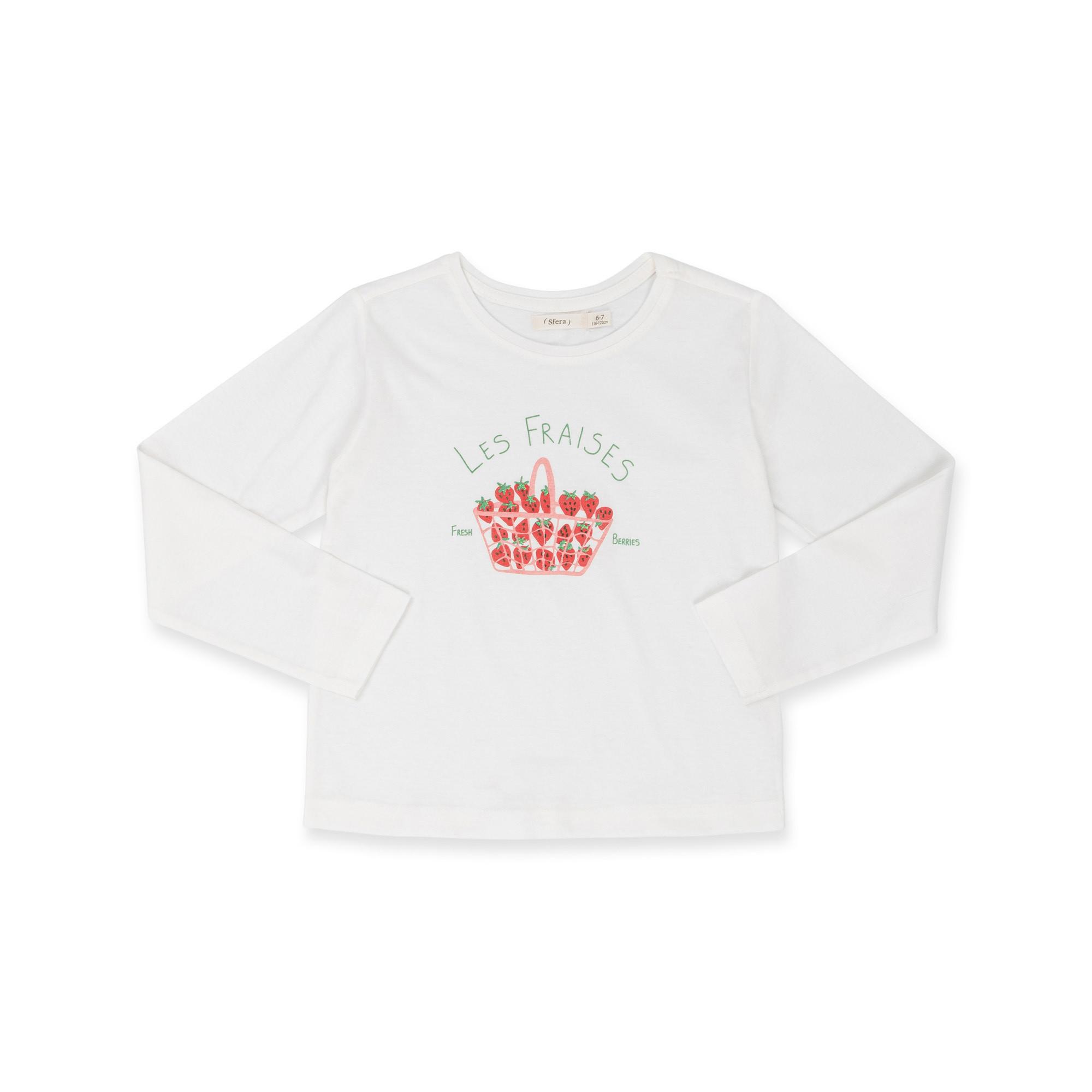 Image of T-shirt, Langarm Mädchen Creme 104-110