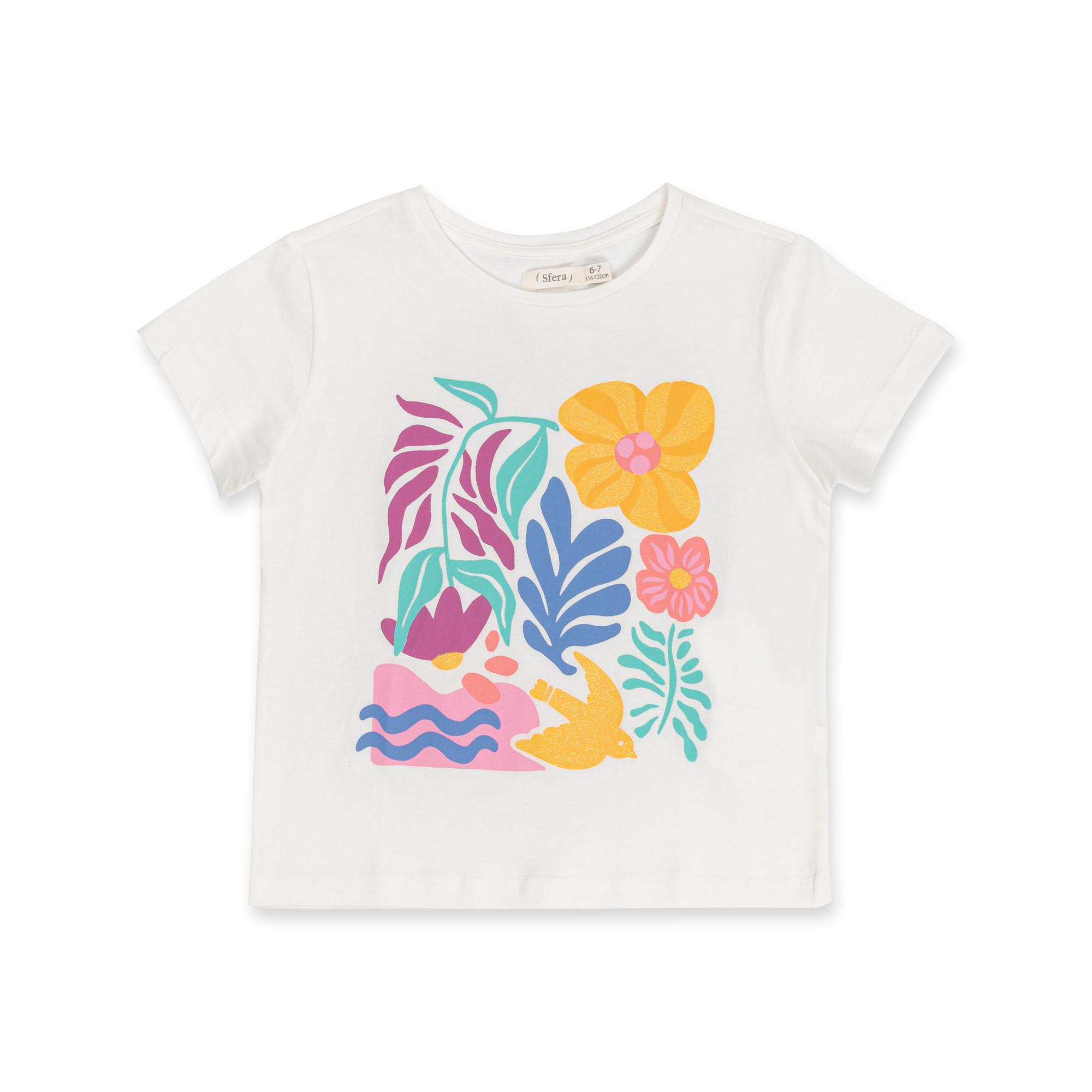 Image of T-shirt, Kurzarm Mädchen Creme 134-140