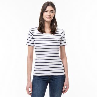 Manor Woman T-shirt a righe girocollo maniche corte  