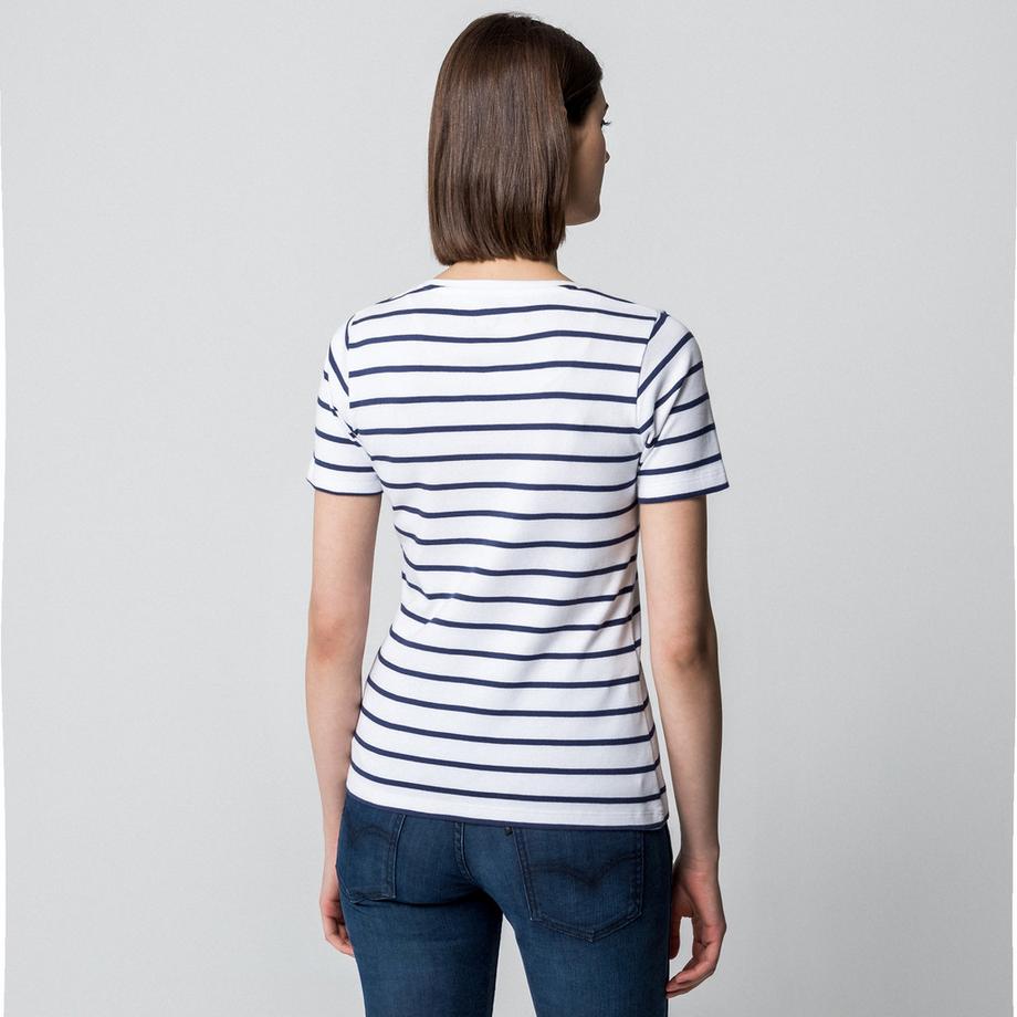 Manor Woman Gestreiftes Rundhals Kurzarm T-Shirt  