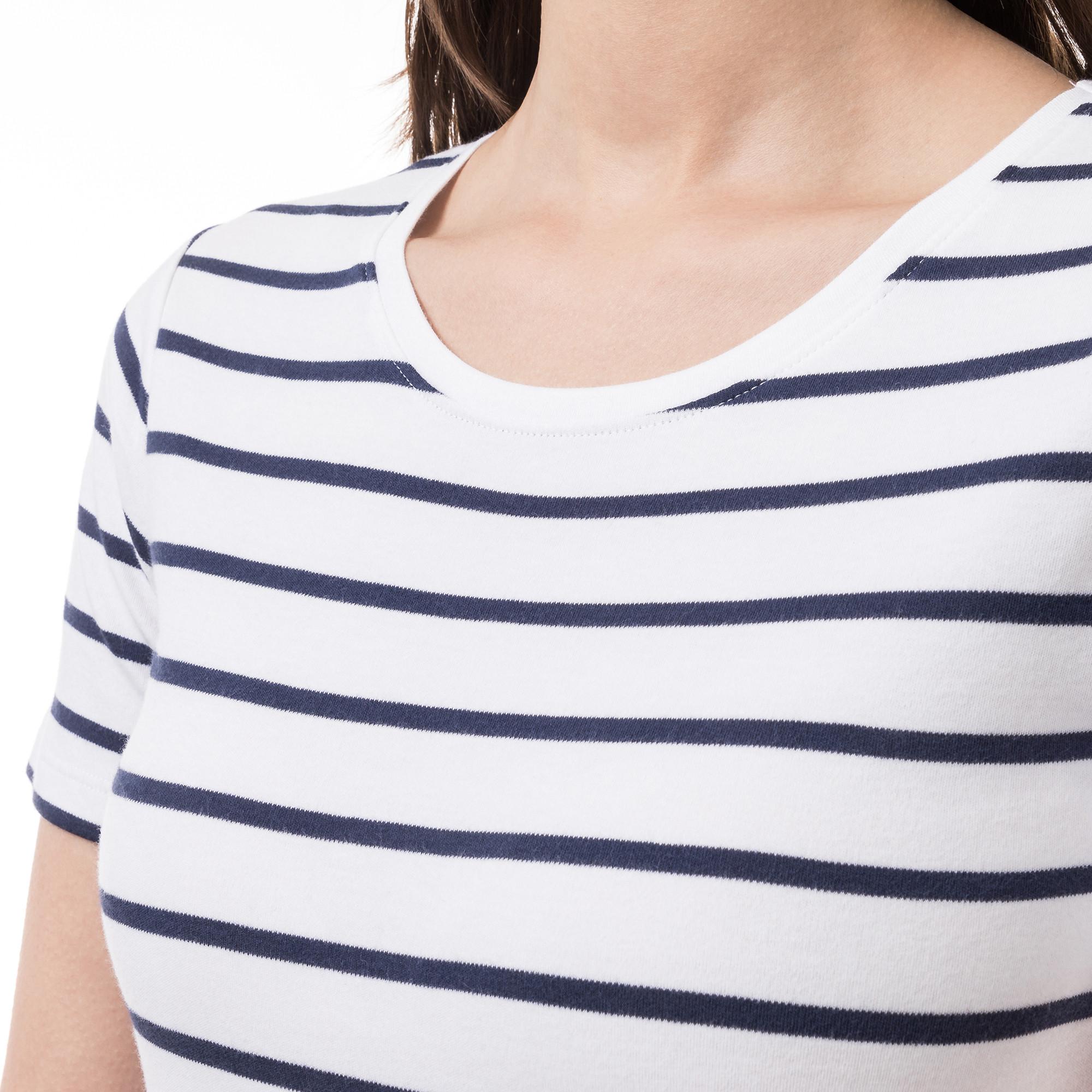 Manor Woman Gestreiftes Rundhals Kurzarm T-Shirt  