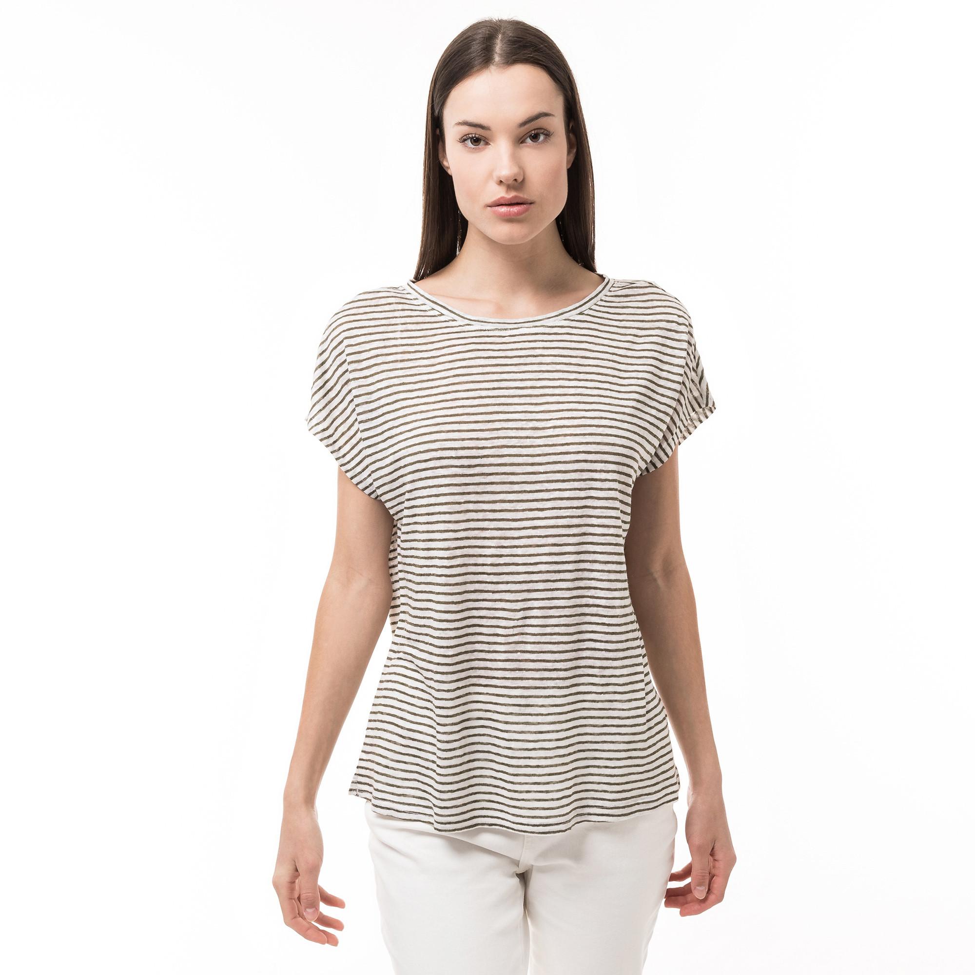 Image of T-shirt, Rundhals, Kurzarm Damen Militärgrün M