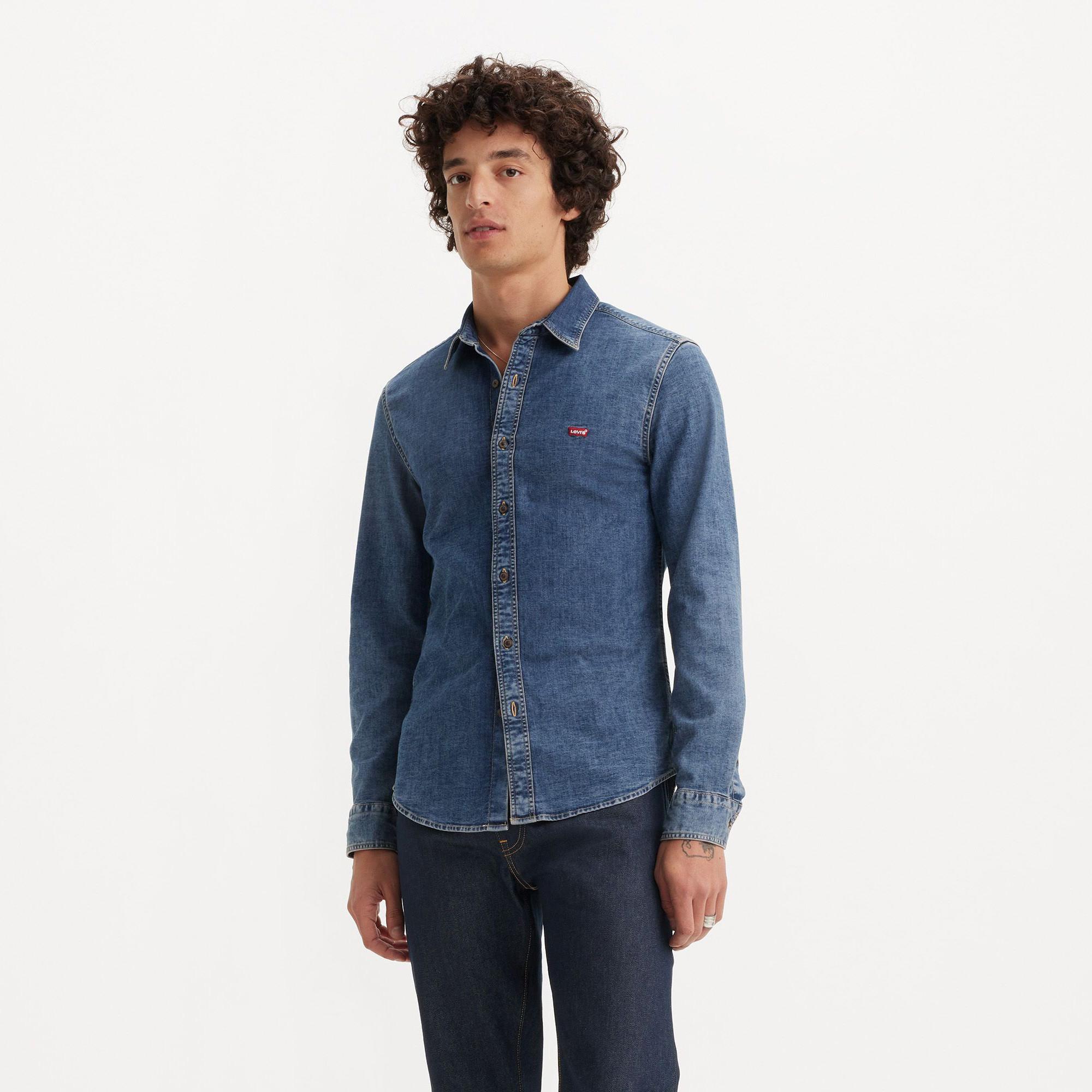Levi's® LS BATTERY HM SHIRT SLIM MED INDIGO - WORN IN Chemise, manches longues 