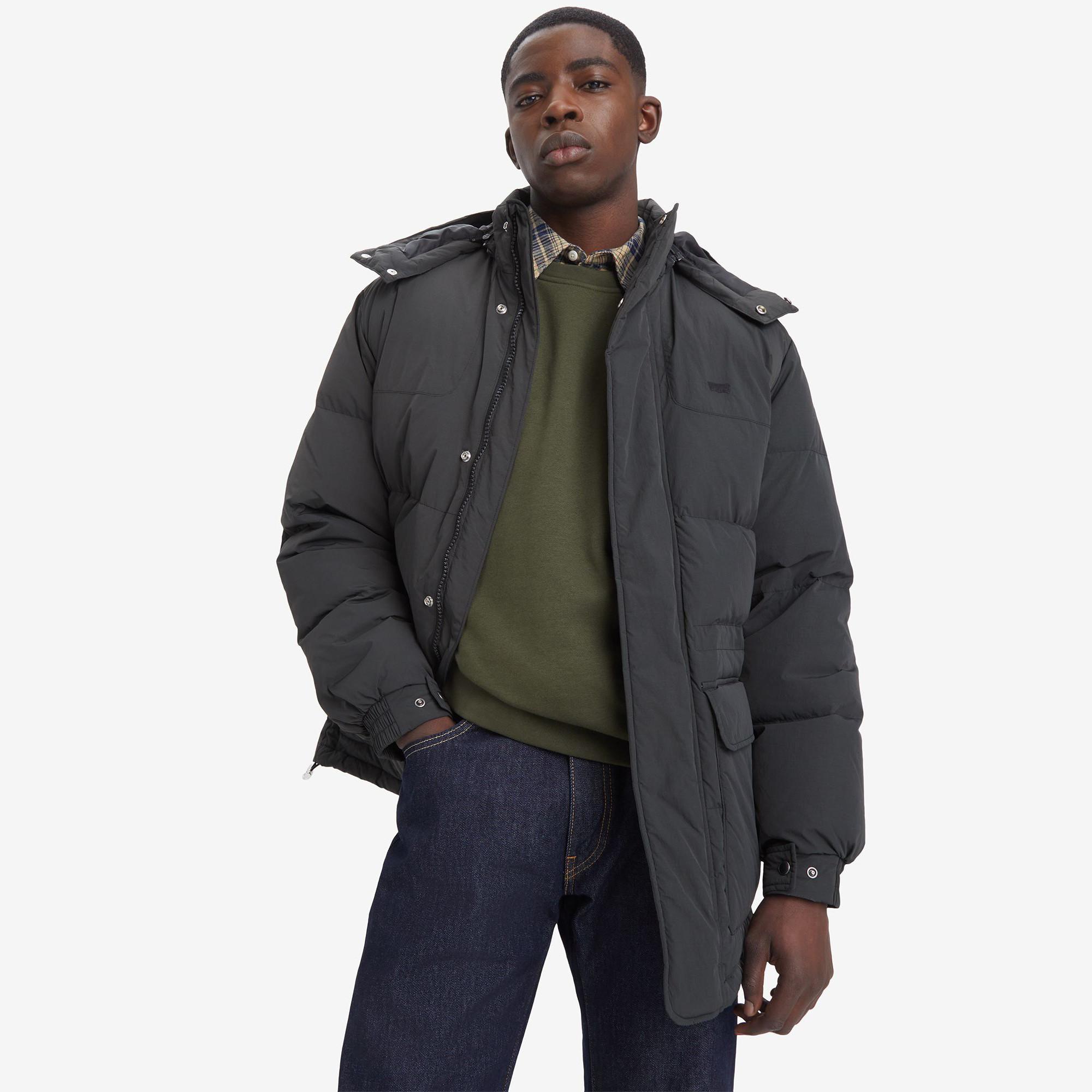 Levi's® ROCKRIDGE MID PUFFER BLACKS Daunenjacke mit Kapuze 