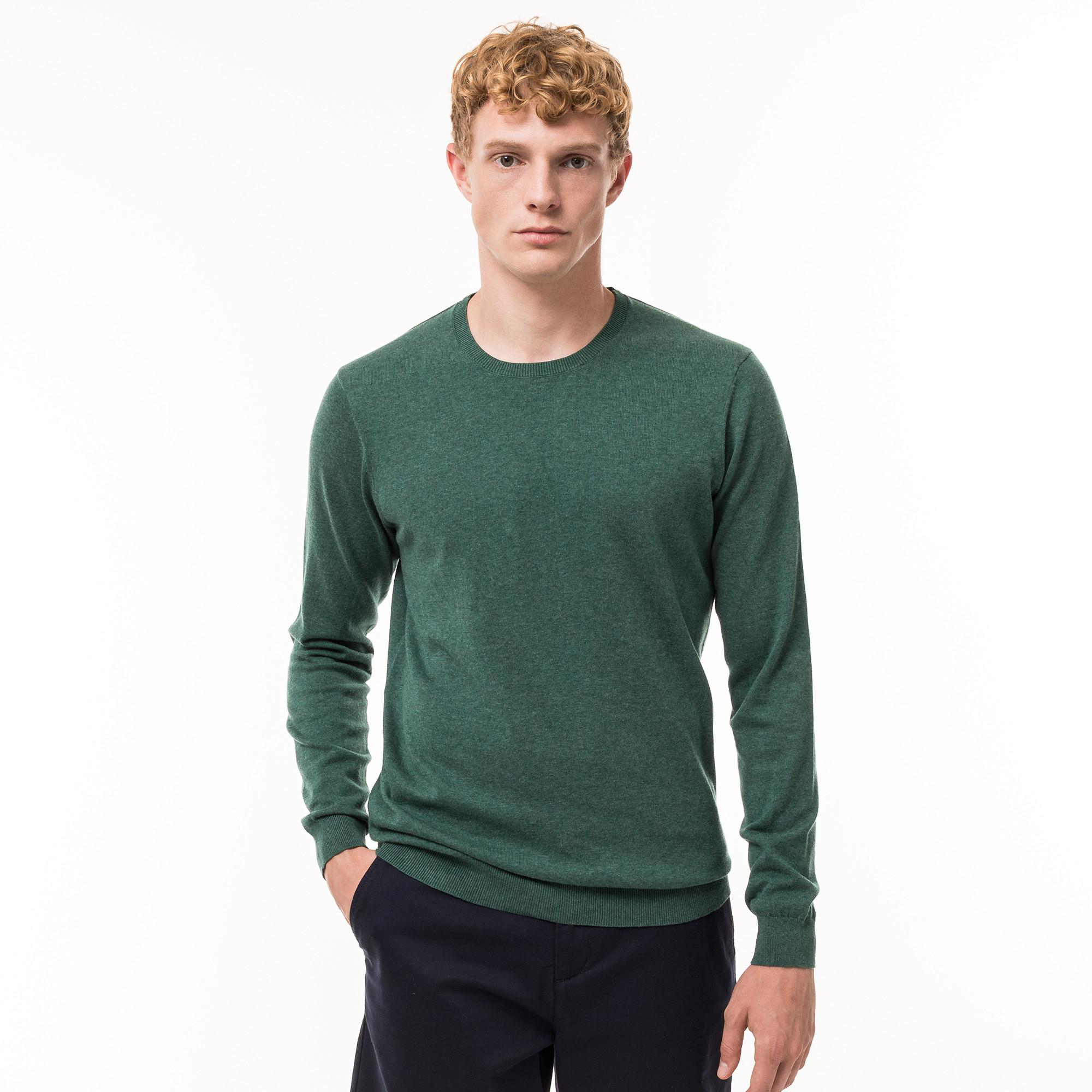 Image of Pullover, Rundhals Herren Grün L