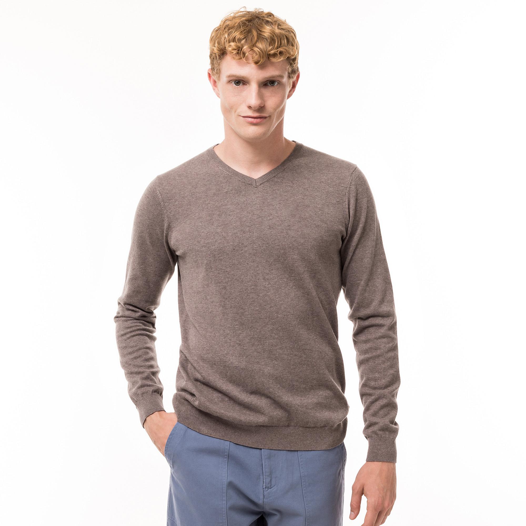 Image of Pullover, V-neck Herren Braun L
