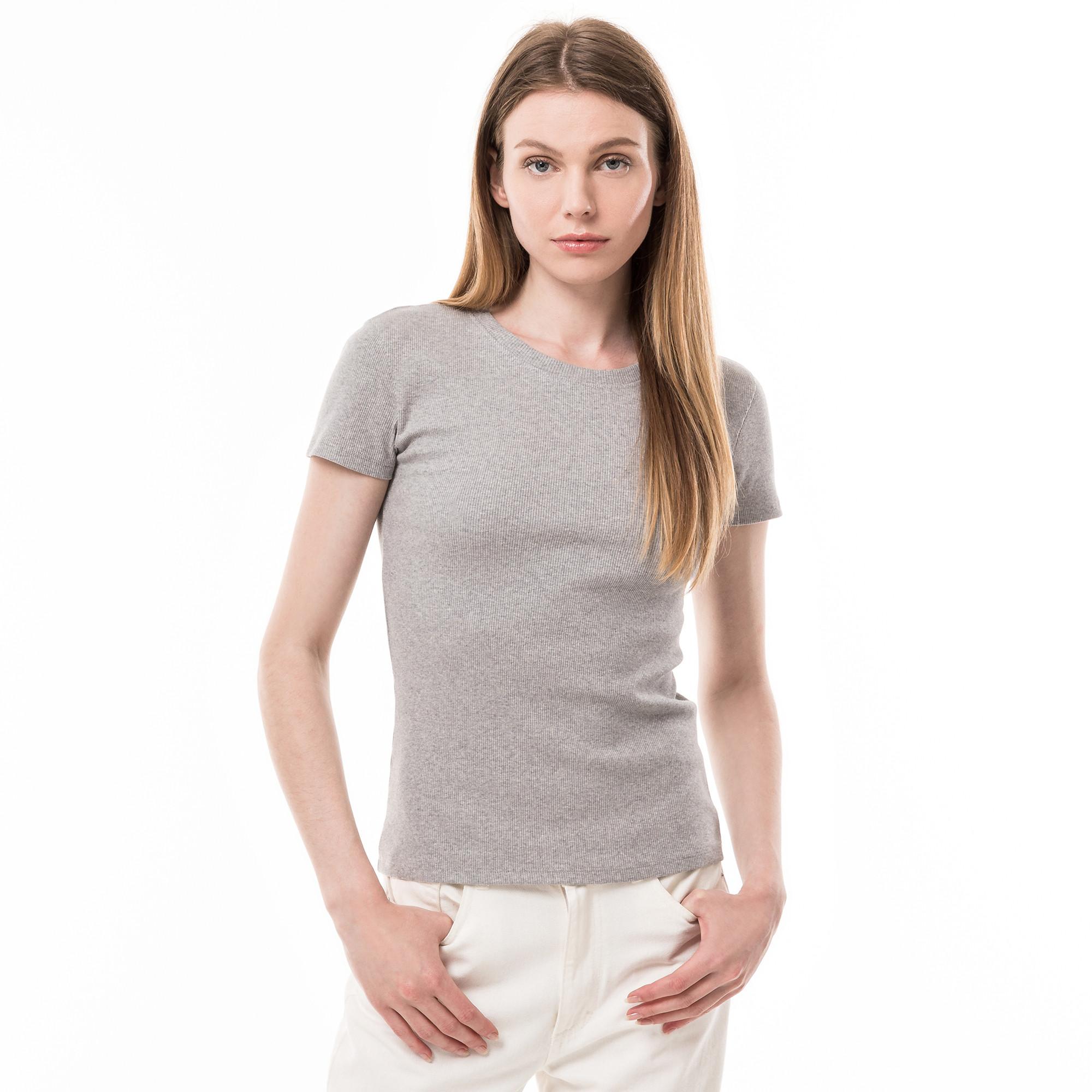 Image of T-shirt, Kurzarm Damen Grau Melange L