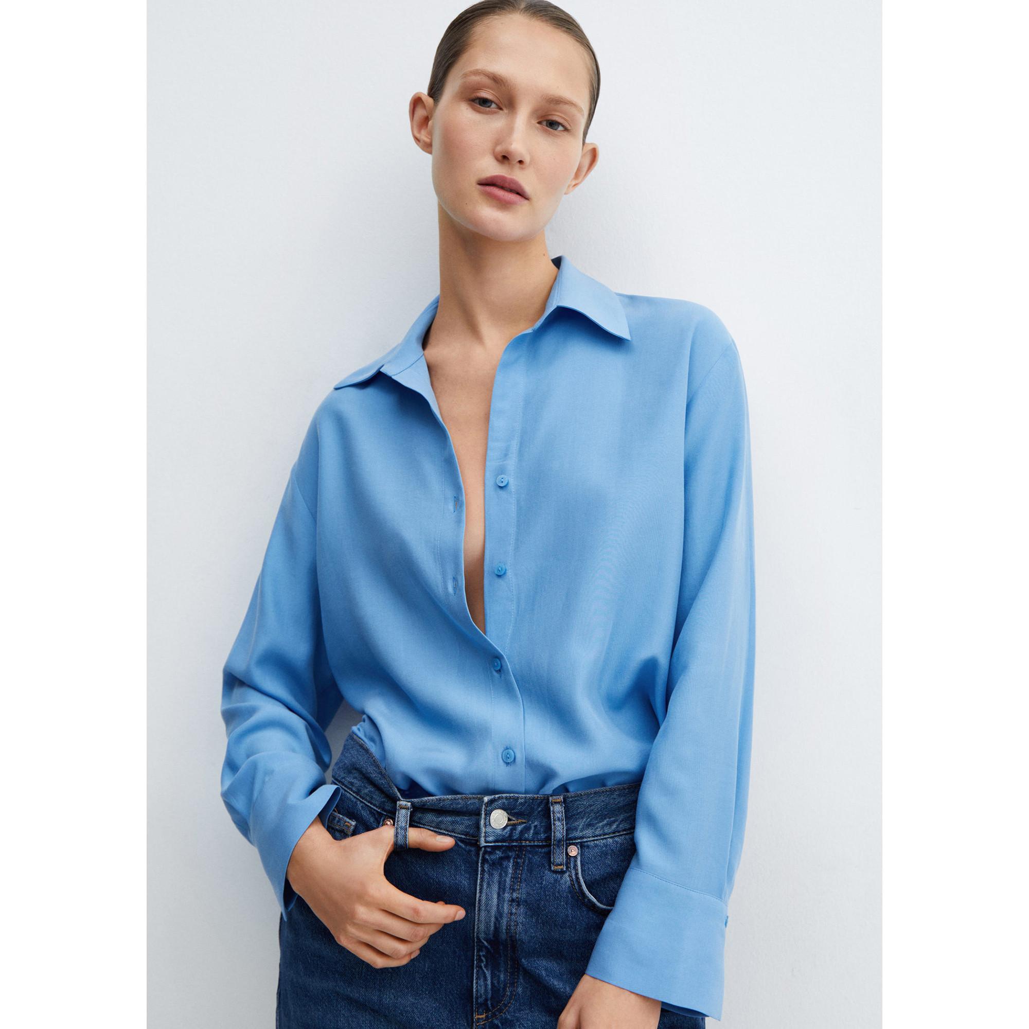 Image of Shirt, Langarm Damen Saphirblau L