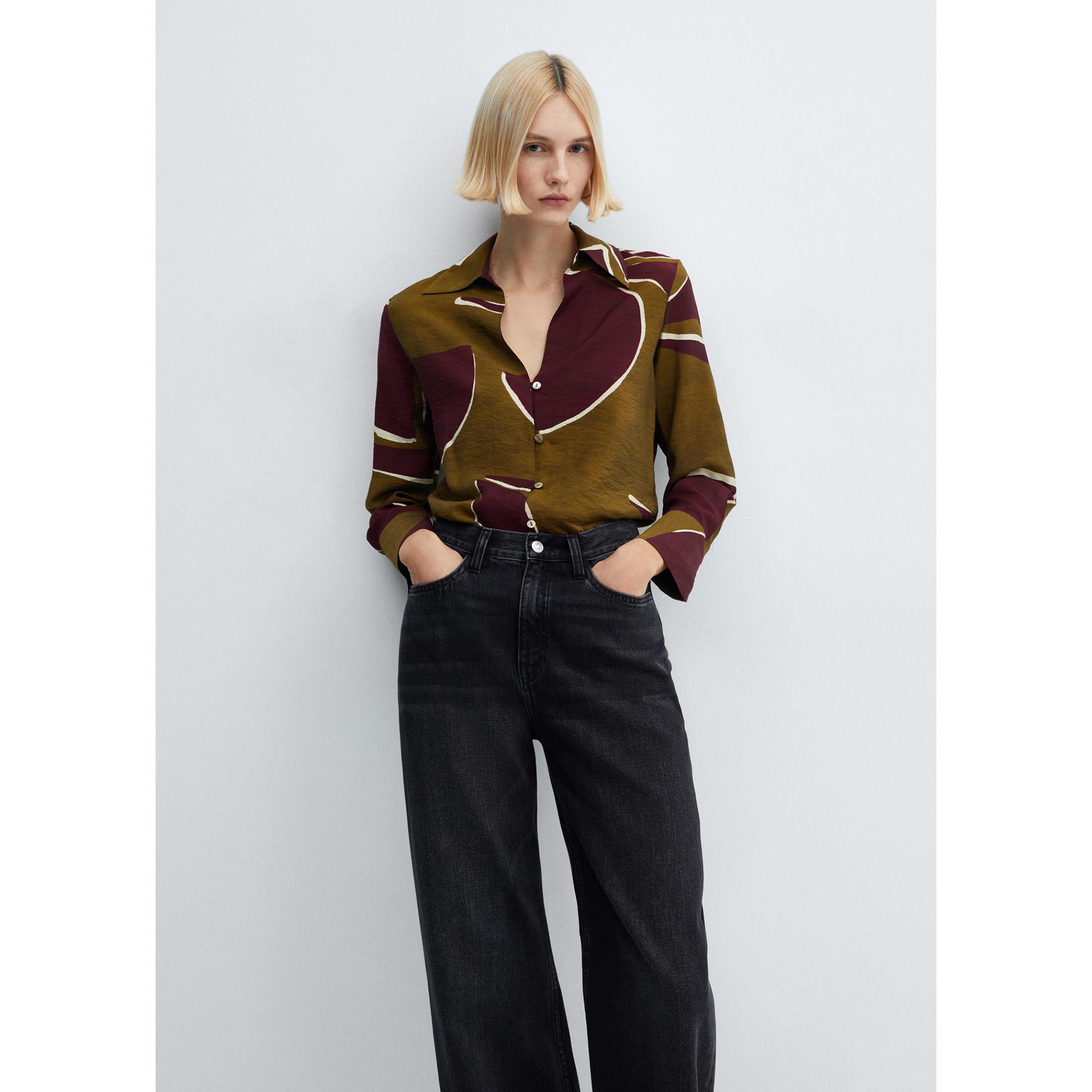 Image of Shirt, Langarm Damen Bordeaux S