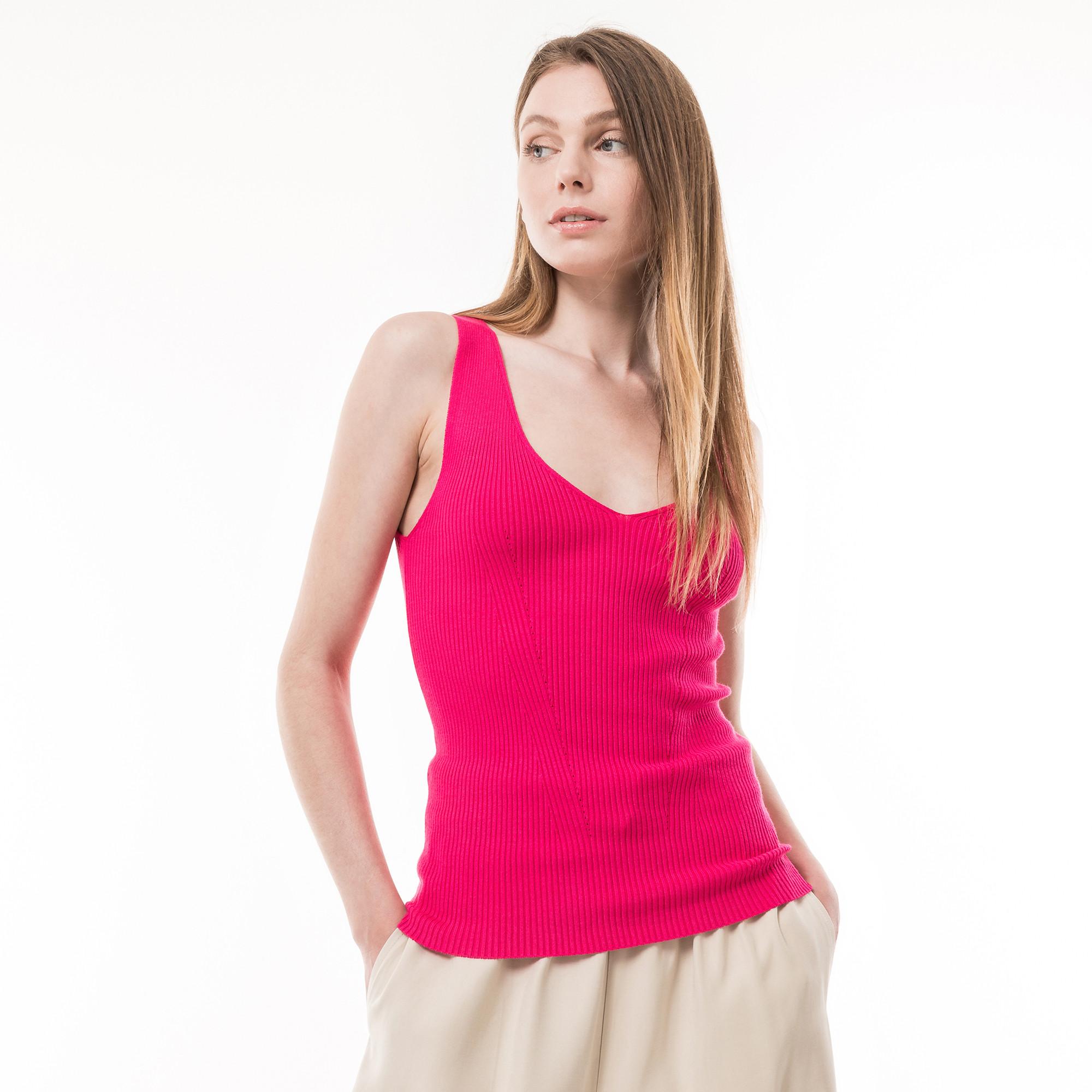 Image of Top, V-neck Damen Himbeere L