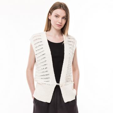 Veste courte en tricot, manches courtes