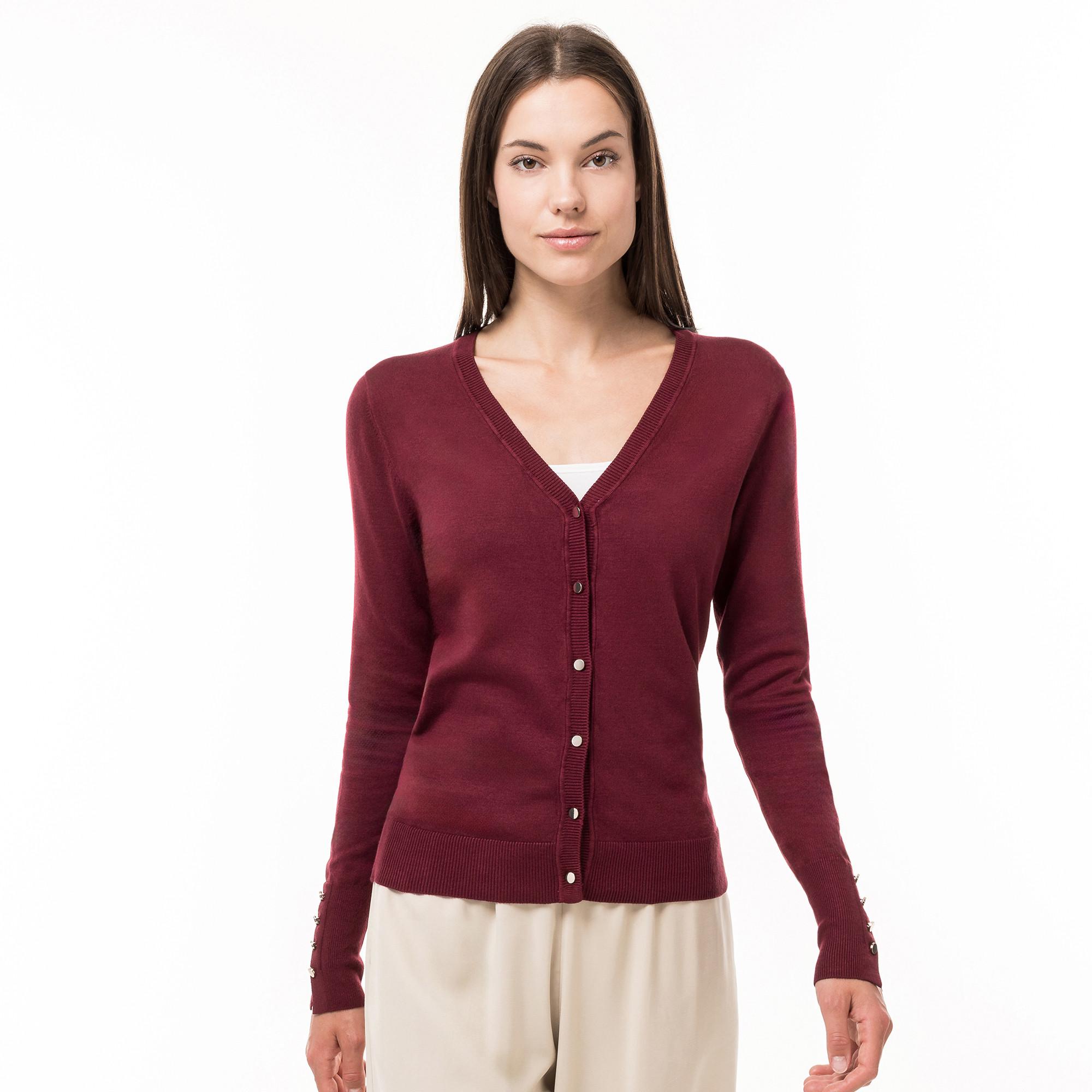 Image of Cardigan, Langarm Damen Pflaume XL