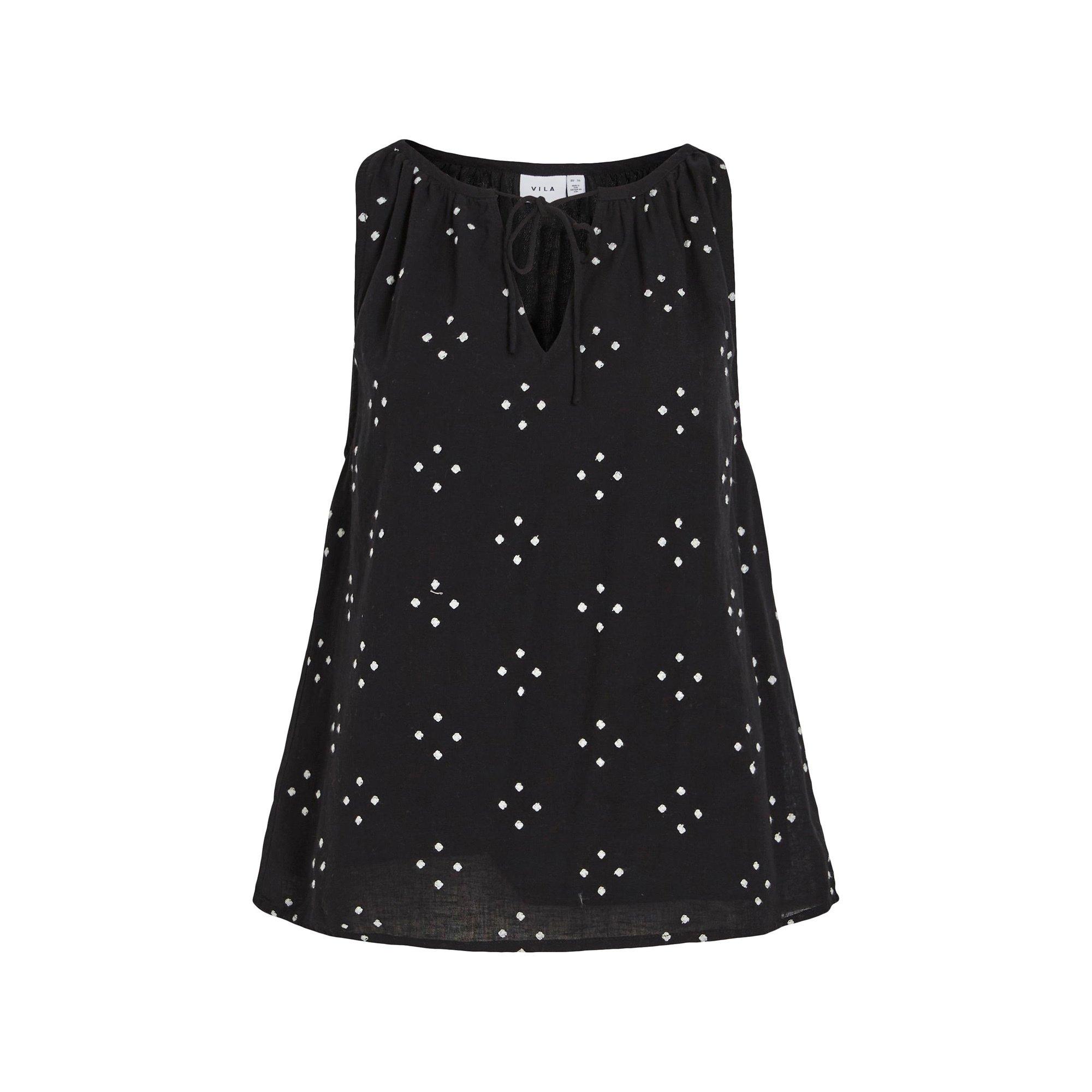 Image of Bluse, Ärmellos Damen Schwarz/Weiss 38