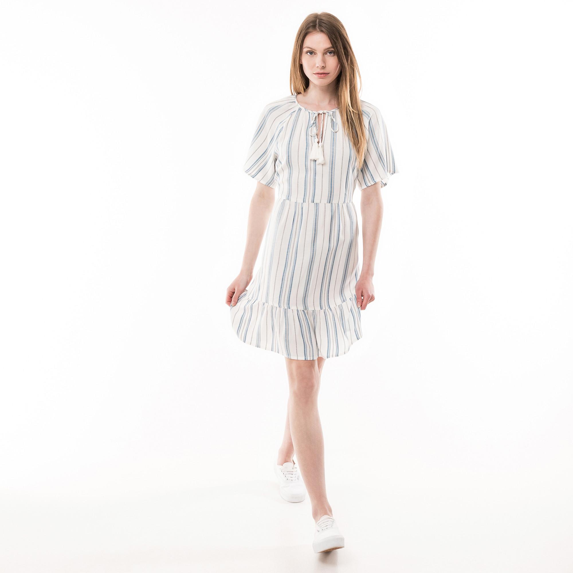 Image of Freizeitkleid, Kurzarm Damen Blau Bedruckt 34