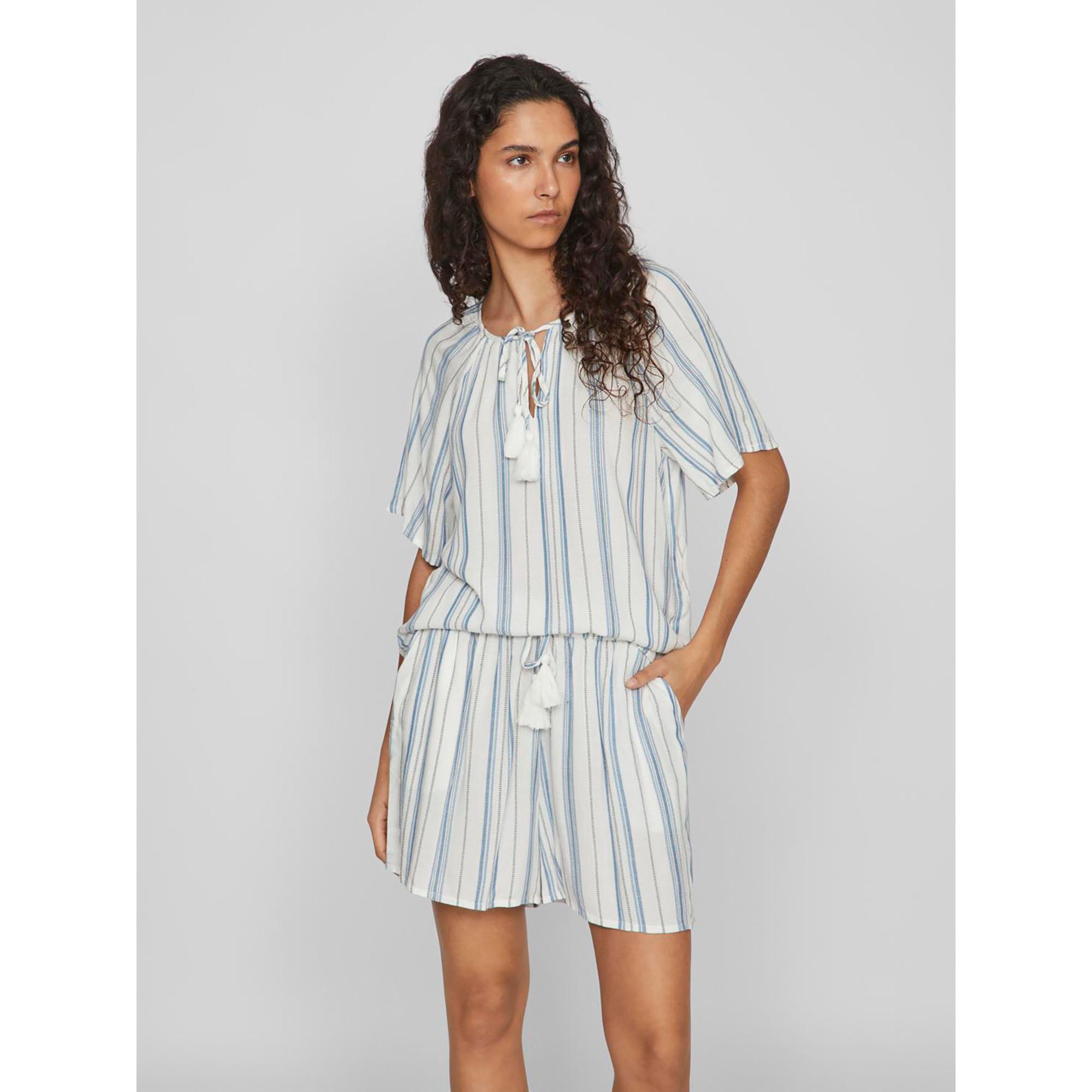 Image of Bluse, Kurzarm Damen Blau Bedruckt 34