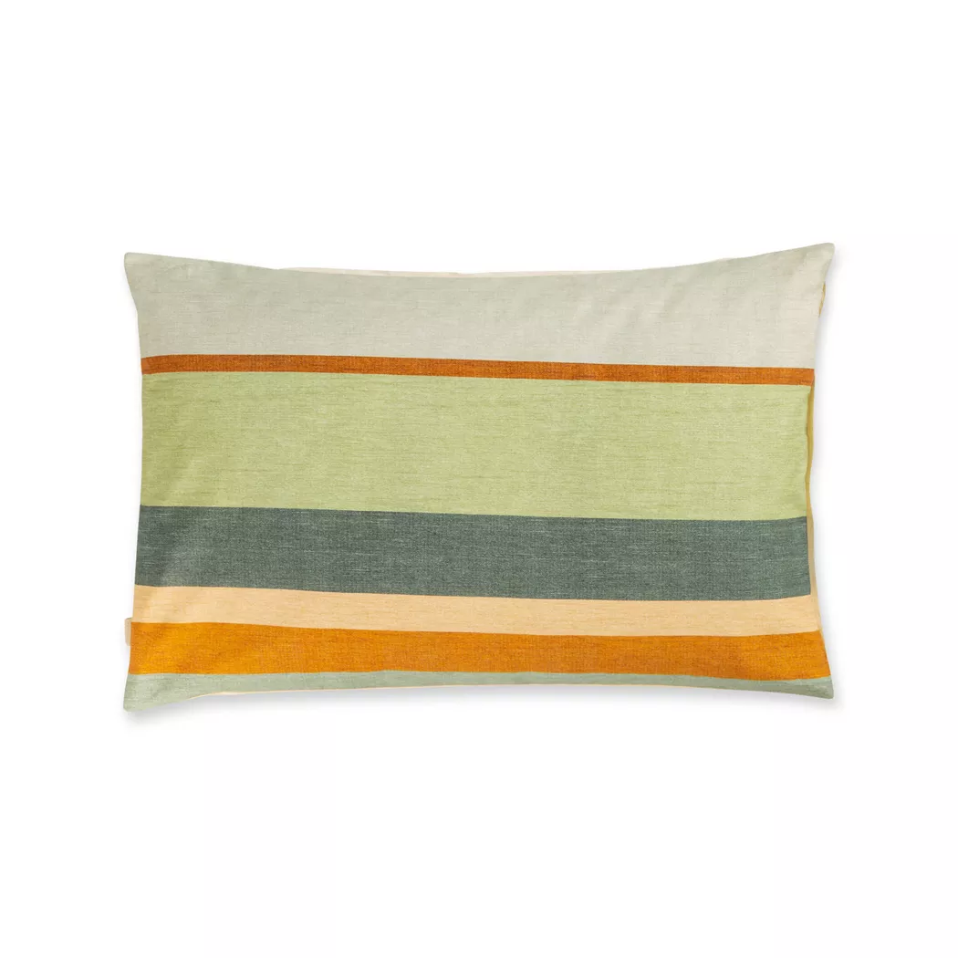ESSENZA - Kissenbezug, Wedith Color Block Satin Kissenbezug, 50 x 70 cm, Grün