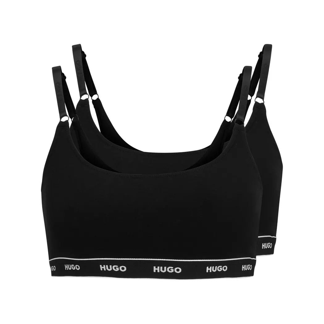 Hugo Twin Bralette Stripe Duopack Bustiers Black XL