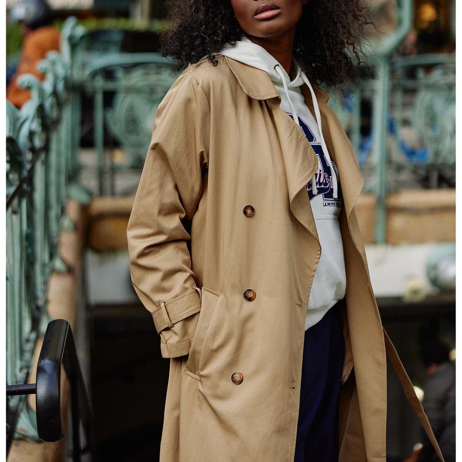 La Petite Etoile Wasserabweisender langer Trenchcoat  