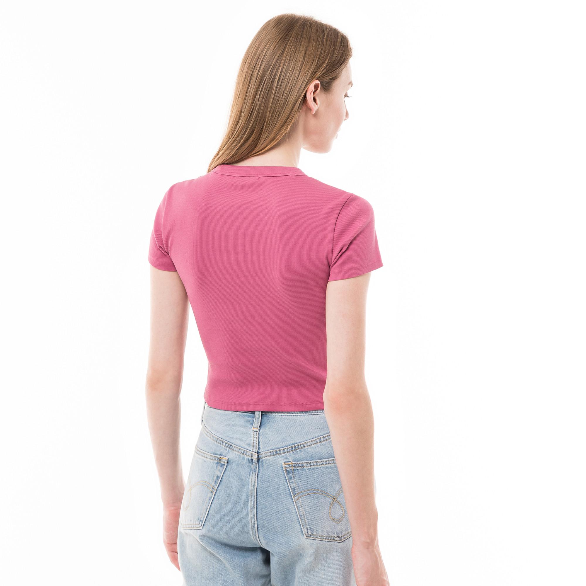 HUGO BLUE Baby Tee T-shirt a costine a maniche corte  