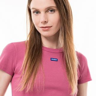 HUGO BLUE Baby Tee Geripptes Kurzarm T-Shirt  