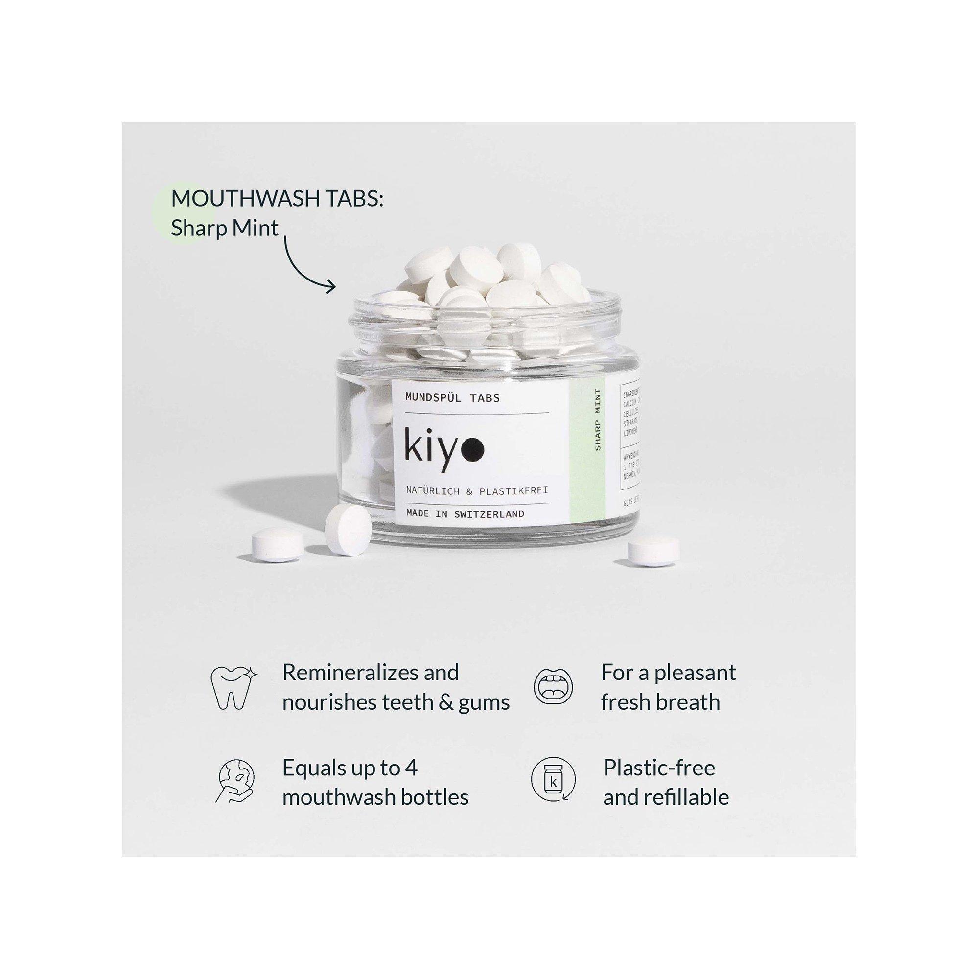 KIYO  Comprimés pour bains de bouche "sharp mint" 