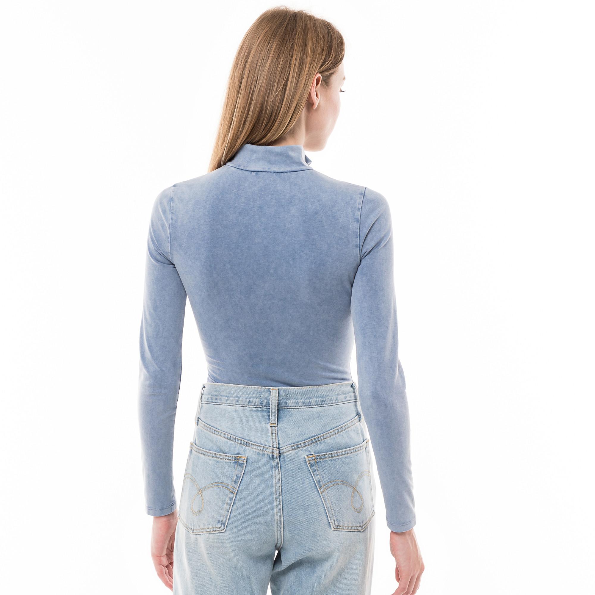 HUGO BLUE Nalinia_B Babydoll Langarm Top mit Half Zip  