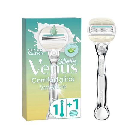 Gillette Venus  ComfortGlide 5 Sensitive, Rasierer Damen + 1 Ersatzklingen 