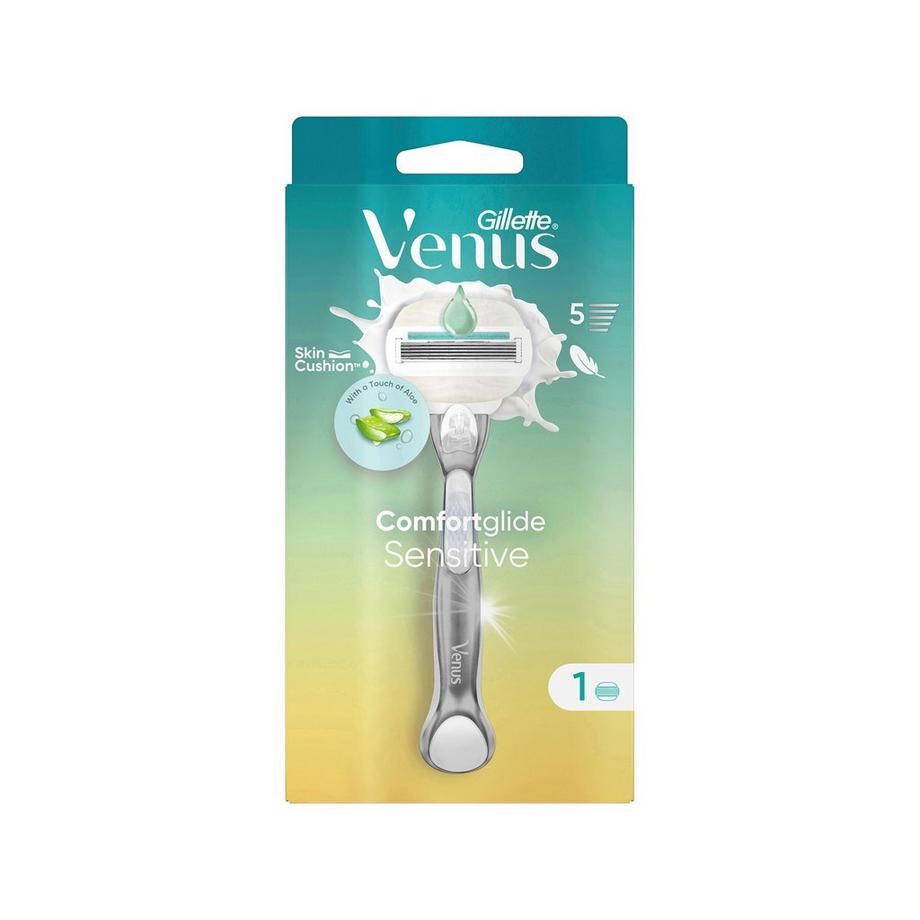Gillette Venus  ComfortGlide 5 Sensitive, Rasoio da donna + 1 lama di ricambio 