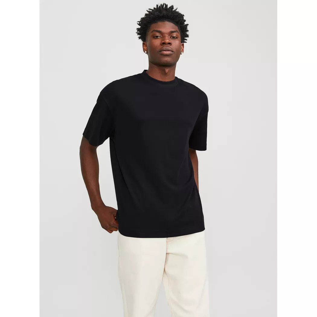 Rundhalsshirt JACK & JONES "JJECORP OLD LOGO TEE SS O-NECK NOOS", Herren, Gr. L, grau (light grau melange detail:slim fit, melange), Jersey, Obermaterial: 100% Baumwolle, meliert, regular fit normal, Rundhals, Shirts Rundhalsshirt 3